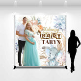 Lofaris Custom Photo Elephant Gloral Baby Shower Backdrop